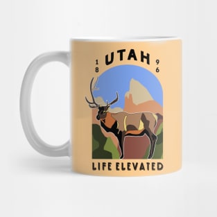 Life Elevated Utah T-Shirt with Rocky Mountain Elk and Zion National Park Mug